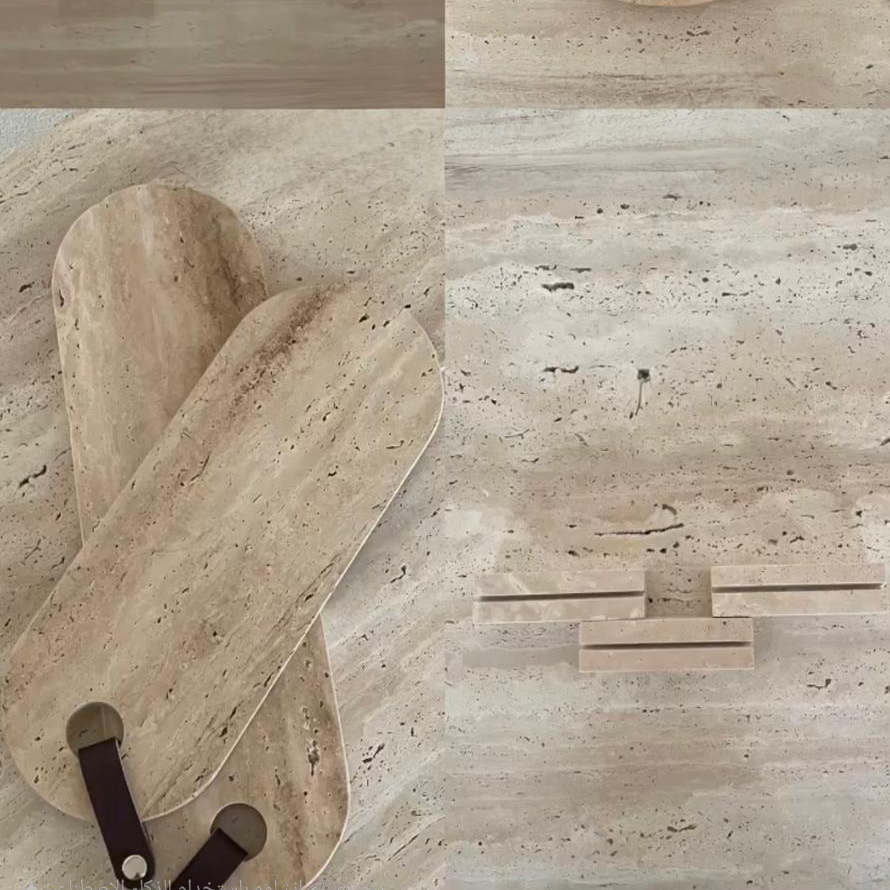 These dishes are made of travertine marble.