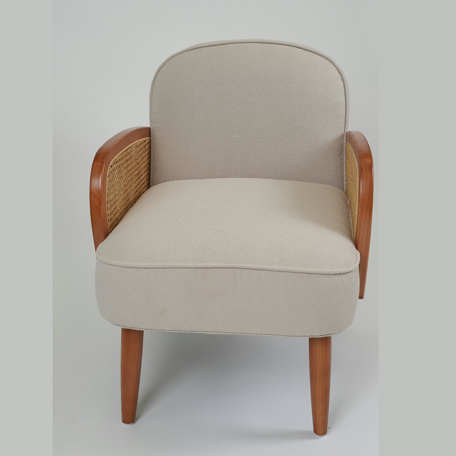 Vintage rattan and natural wood chair
