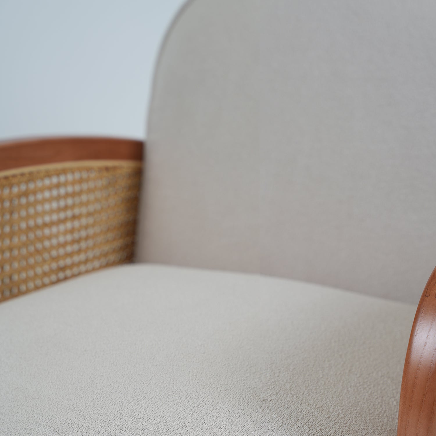 Vintage rattan and natural wood chair