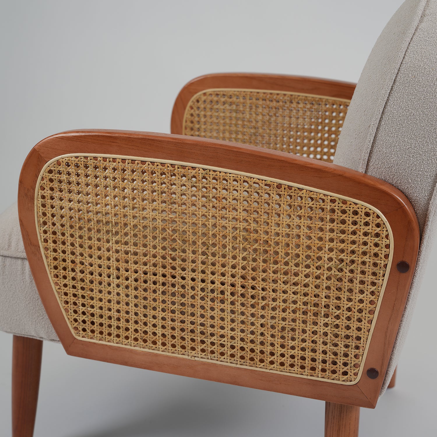 Vintage rattan and natural wood chair
