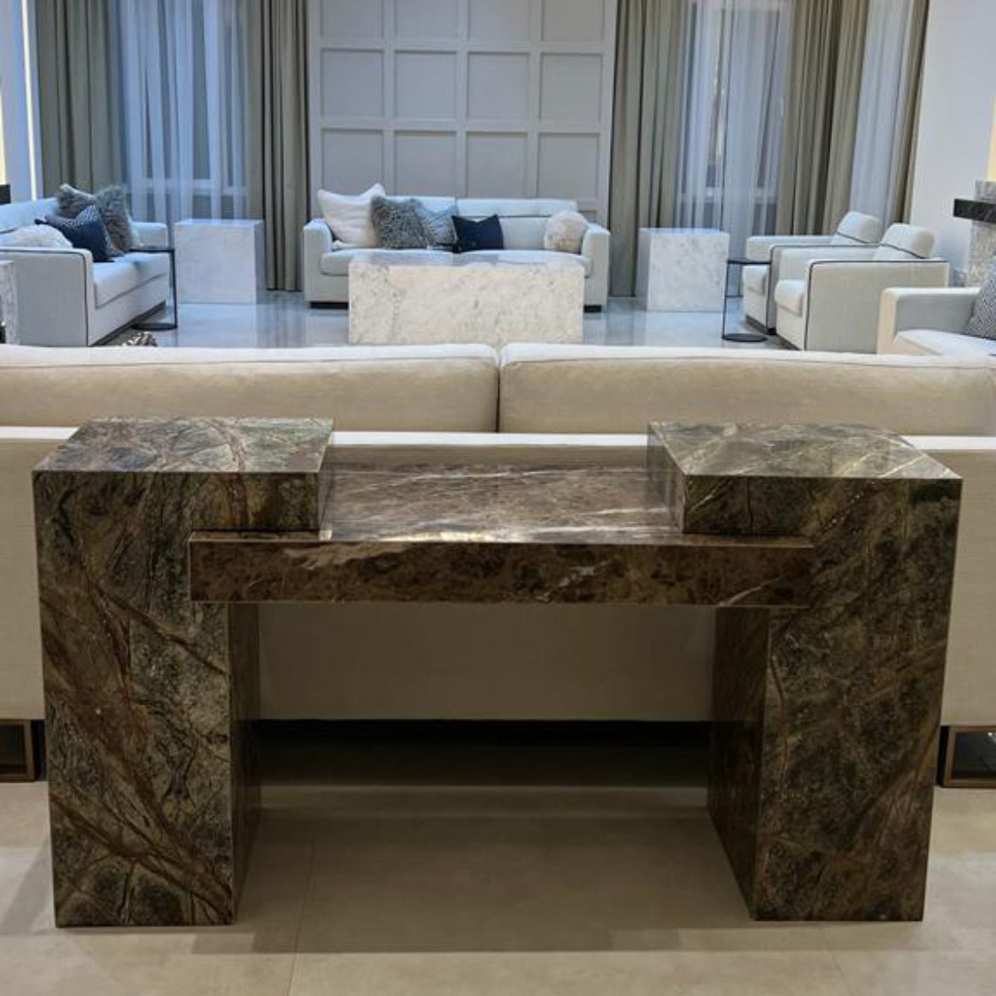 Console made of Forest marble