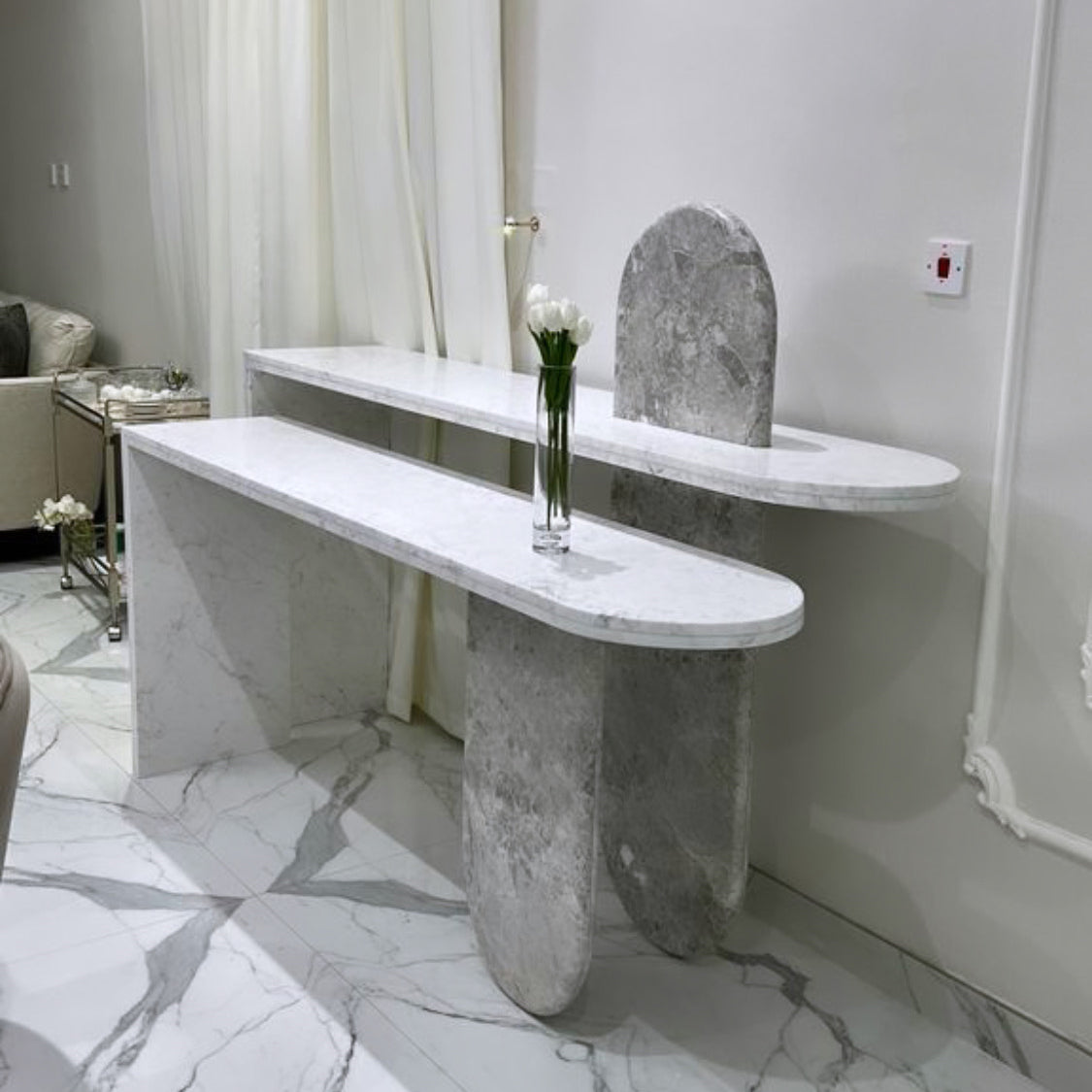 Console made of Forest marble