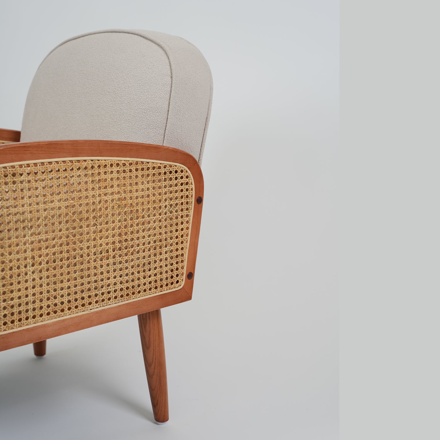 Vintage rattan and natural wood chair